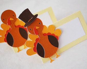 Thanksgiving Turkey Food Tags Place Holder Set of 12 By Your Little Cupcake