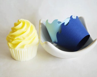 Mini Wave Cupcake Wrappers Set of 12  By Your Little Cupcake