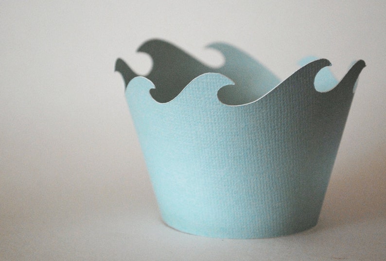 Mini Wave Cupcake Wrappers Set of 12 by Your Little Cupcake - Etsy