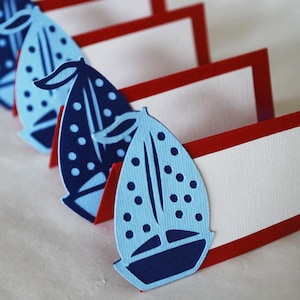 Sailboat Food Tags Place Holder Set of 12 By Your Little Cupcake image 1