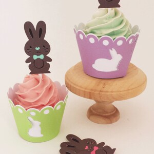 Chocolade Paashaas Cupcake Toppers Aantal 12 afbeelding 4