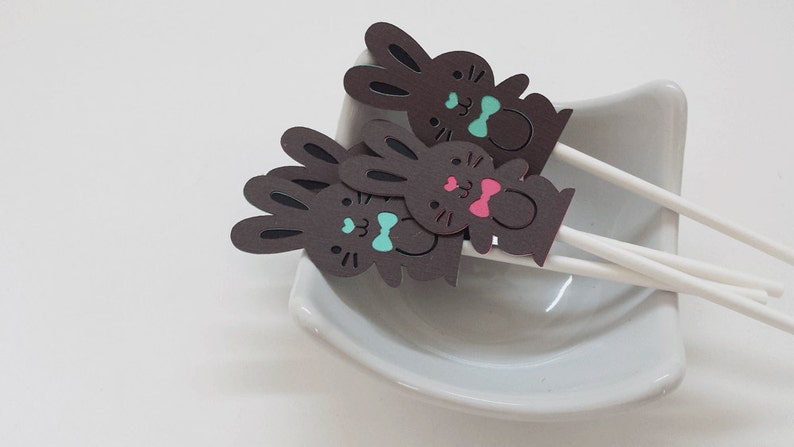 Chocolade Paashaas Cupcake Toppers Aantal 12 afbeelding 1