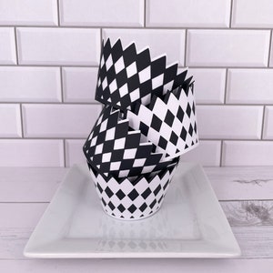 Diamond Checker Board Double Layered Cupcake Wrappers In Your Choice of Color
