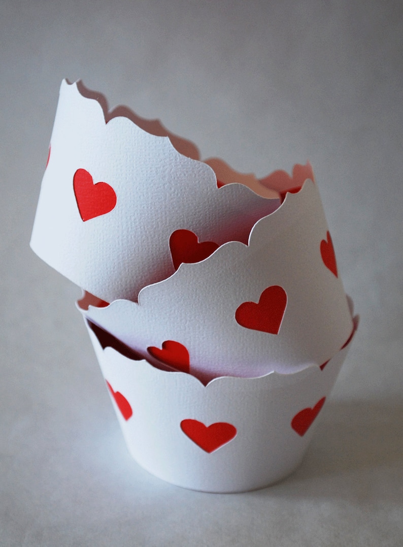 Alice in Wonderland, Queen of hearts Double layered Cupcake Wrappers In Your Choice of Color Qty 12 By Your Little Cupcake image 3