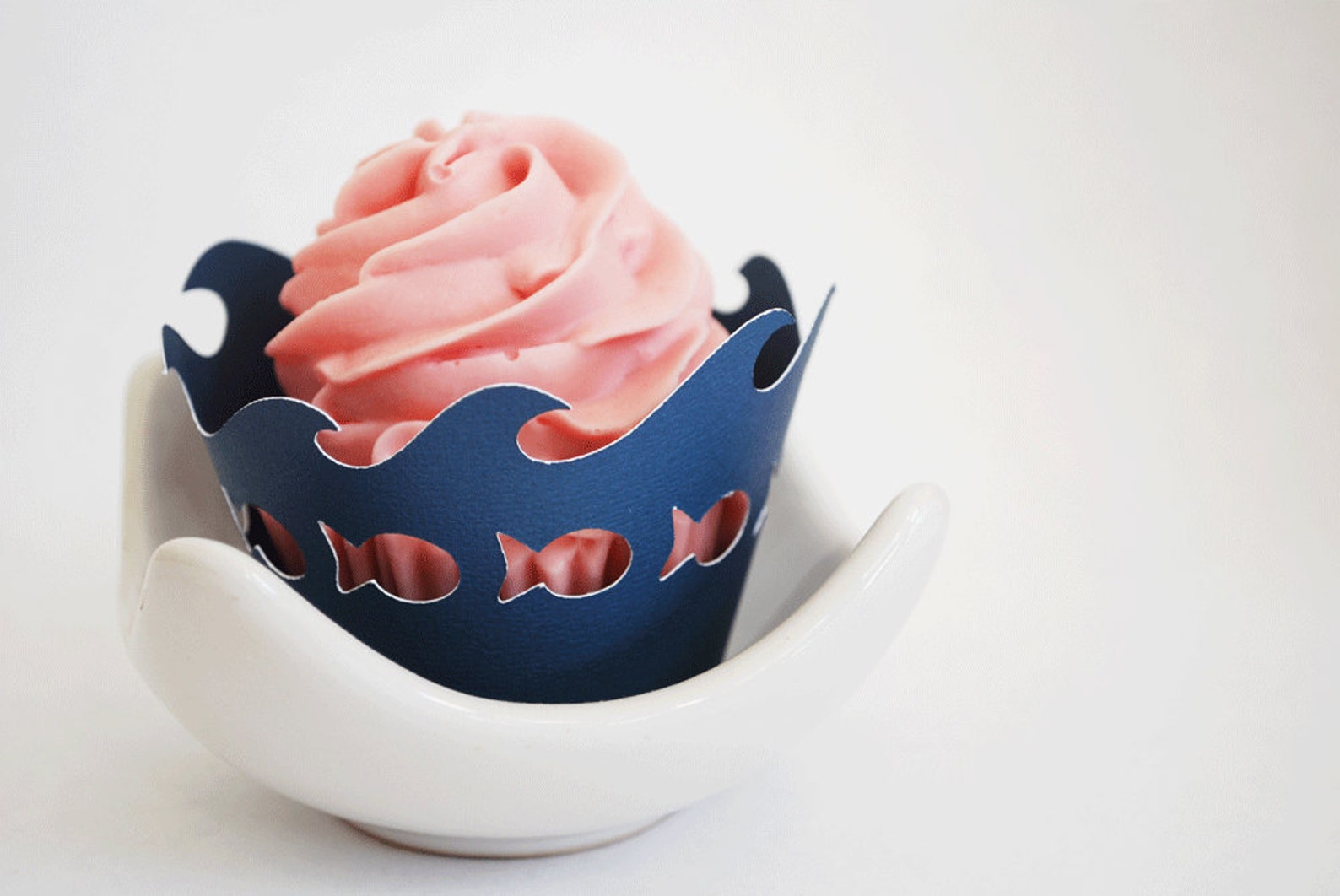 Fish and Ocean Wave Cupcake Wrappers in Your Choice of Color Etsy