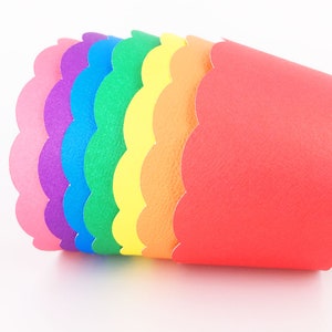 Rainbow Cupcake Wrappers In Your Choice of Color Qty 12 By Your Little Cupcake image 2