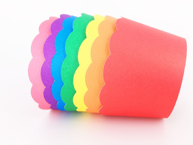 Rainbow Cupcake Wrappers In Your Choice of Color Qty 12 By image 1