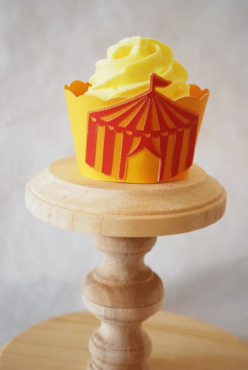 Vintage Circus Tent Cupcake Wrappers Set of 12  By Your Little image 2
