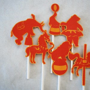 Vintage Circus Cupcake Toppers Set of 12 By Your Little Cupcake image 2