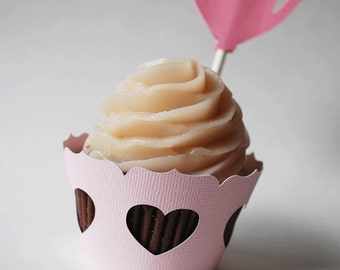 Elegant Heart Cupcake Wrappers In Your Color Choice By Your Little Cupcake