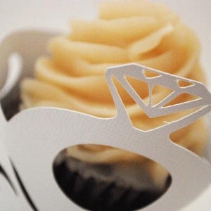 Wedding Ring Cupcake Wrappers In Your Choice of Color Qty 12 By Your Little Cupcake