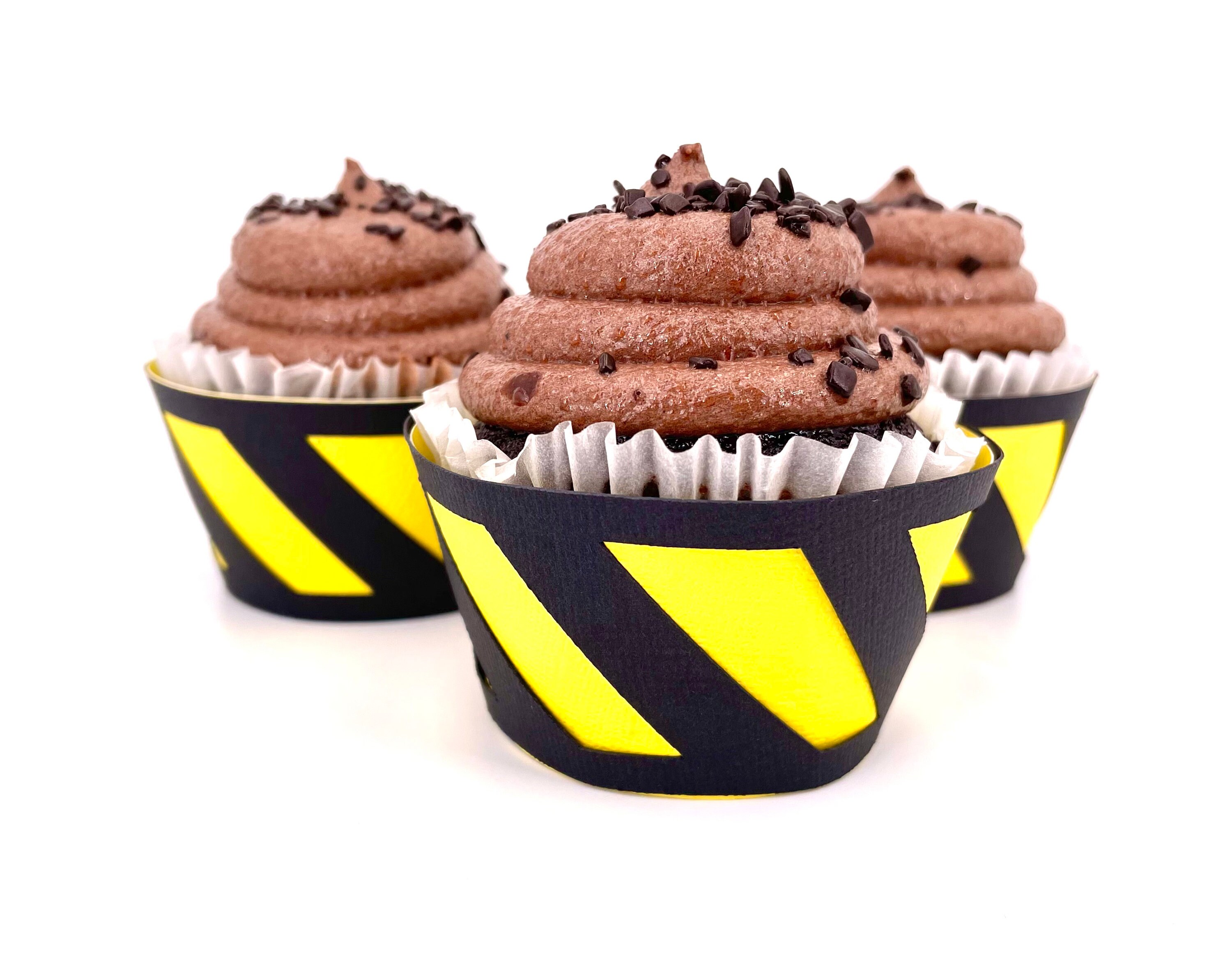 Construction Themed Cupcake Wrappers In Your Choice of Color Qty 12 By Your Little Cupcake