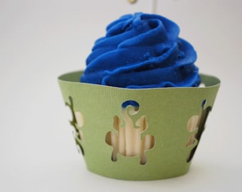 Monkey Cupcake Wrappers In Your Choice of Color Qty 12 By Your Little Cupcake