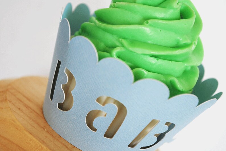 Baby Shower Cupcake Wrappers in Your Choice of Color Qty 12 by Etsy