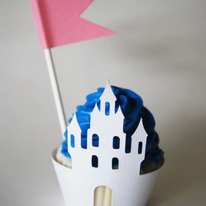 Castle Cupcake Wrappers In Your Choice of Color Qty 12 By Your Little Cupcake image 4