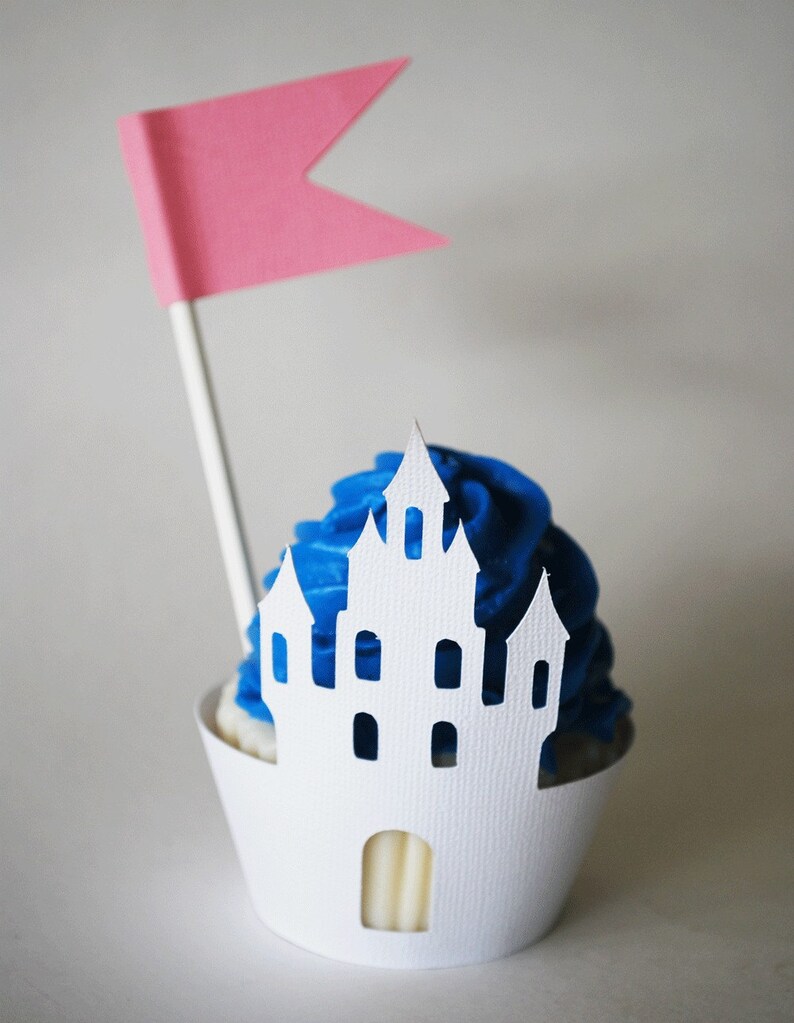 Castle Cupcake Wrappers In Your Choice of Color Qty 12 By Your image 3