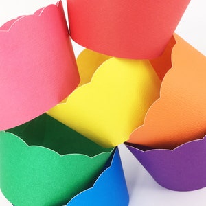 Rainbow Cupcake Wrappers In Your Choice of Color Qty 12 By Your Little Cupcake image 5