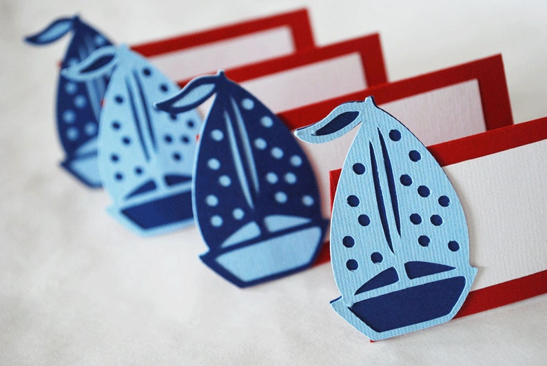 Sailboat Food Tags Place Holder Set of 12 By Your Little Cupcake image 4
