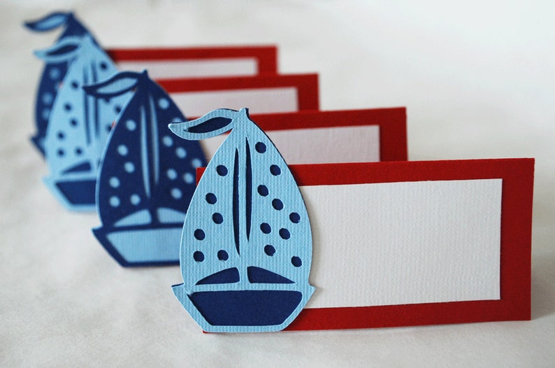 Sailboat Food Tags Place Holder Set of 12 By Your Little Cupcake image 3