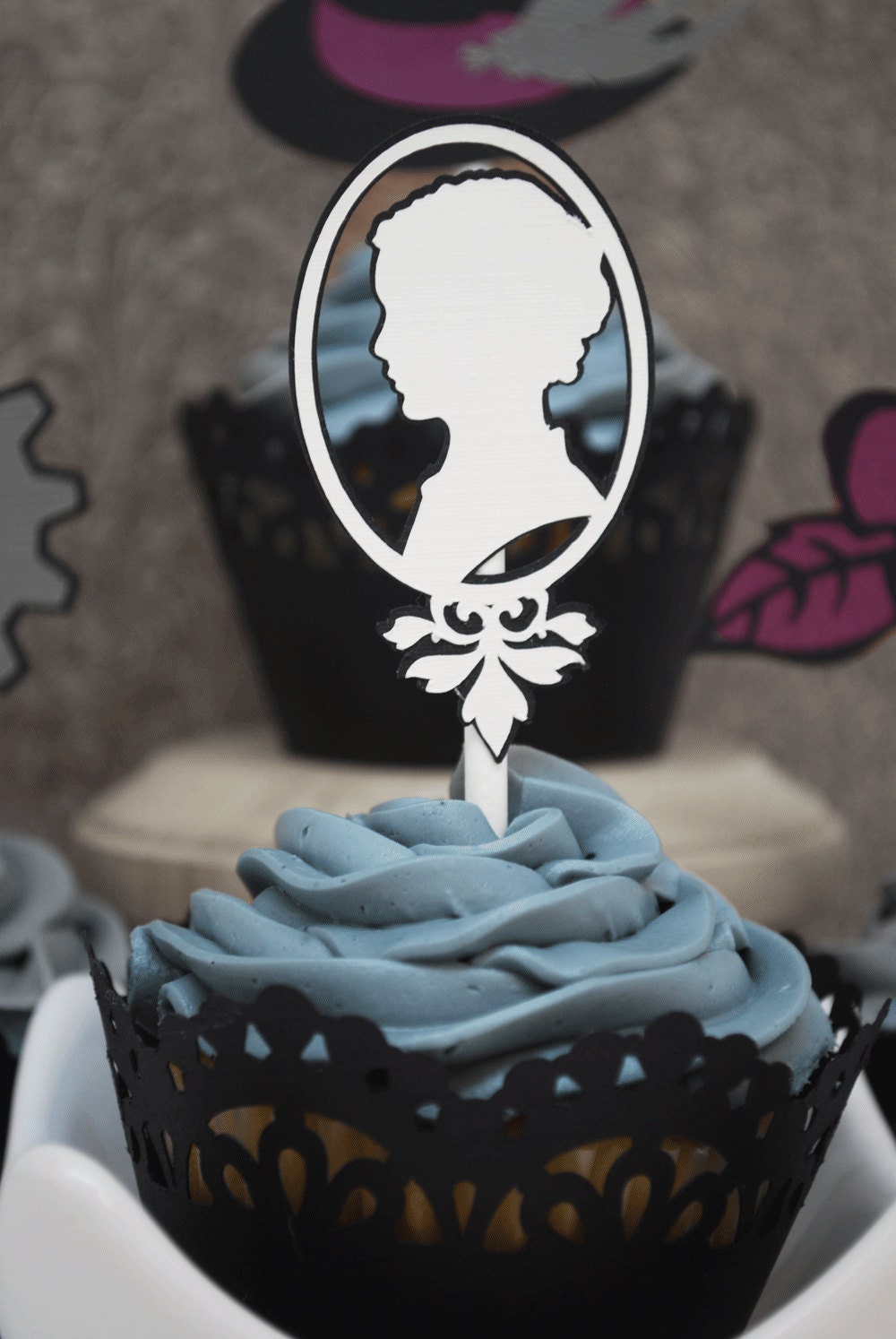 Gothic Steampunk Cupcake Toppers In Your Choice of Color Qty Etsy