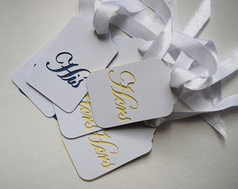 His and Hers Double Layered Wedding Bridal Shower Hang Tags In your choice of color Qty 25 By Your Little Cupcake