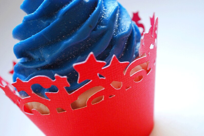 Stars Swirls Cupcake Wrappers In Your Choice of Color Qty 12 image 3