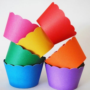 Rainbow Cupcake Wrappers In Your Choice of Color Qty 12 By Your Little Cupcake image 9