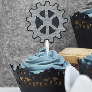 Gothic Steampunk Cupcake Toppers In Your Choice of Color Qty 12 image 5