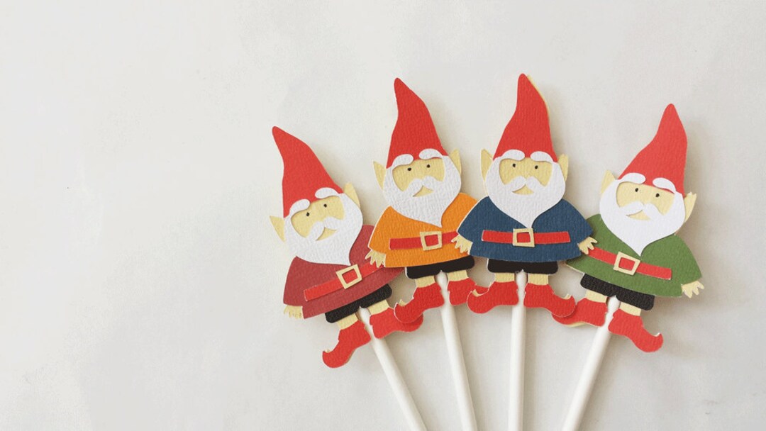 Gnome Cupcake Toppers Qty 12 by Your Little Cupcake Etsy