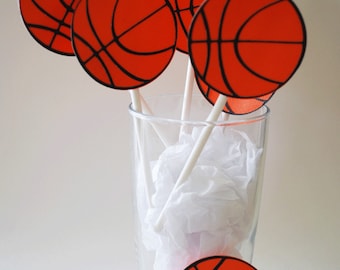 Basketball Cupcake Toppers In Your Choice of Color Qty 12 By Your Little Cupcake