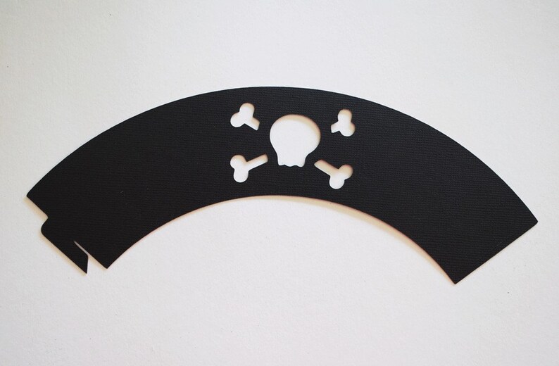Skull and Cross Bones Cupcake Wrappers In Your Choice of Color image 3