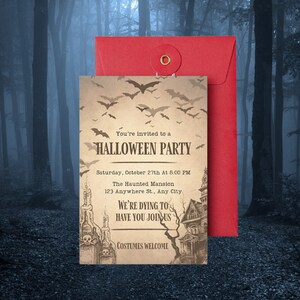 Halloween Horror Party Digital Invitation Edit and Print at Home image 2