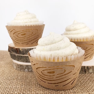 Wood Grain Cupcake Wrappers In your choice of color Qty 12