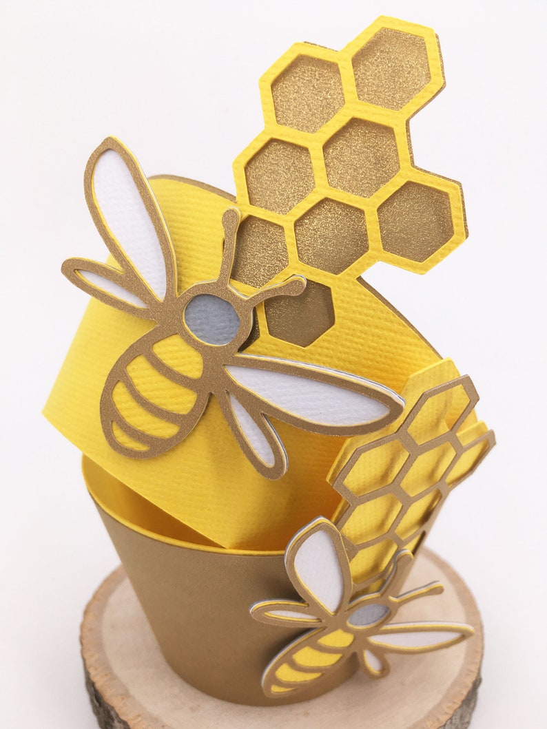 Honey Bee Cupcake Wrappers Set of 12 By Your Little Cupcake image 8
