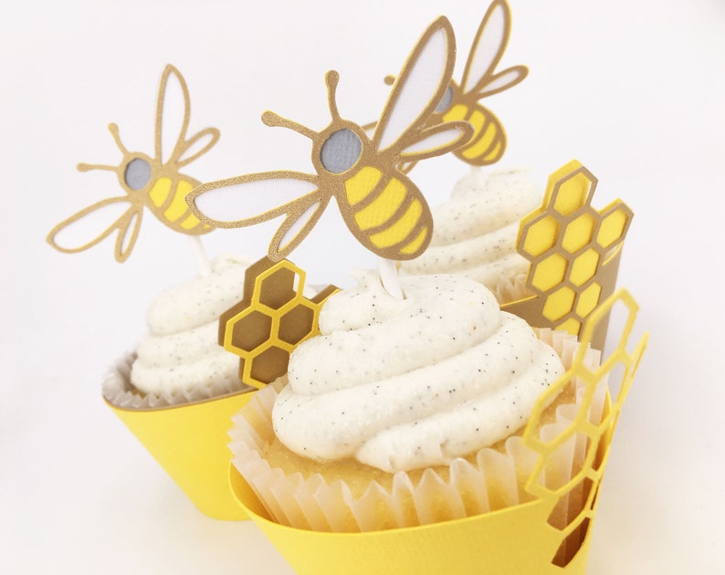 Honey Comb Cupcake Wrappers Set of 12 By Your Little Cupcake image 6