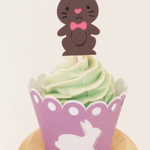 Chocolade Paashaas Cupcake Toppers Aantal 12 afbeelding 3