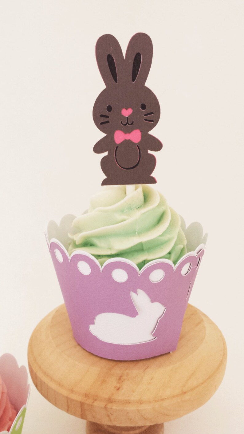 Chocolade Paashaas Cupcake Toppers Aantal 12 afbeelding 3