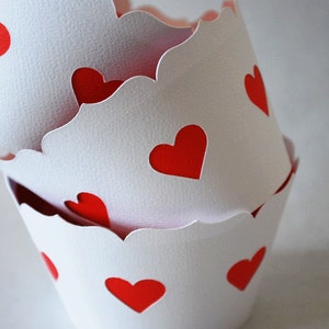 Alice in Wonderland, Queen of  hearts Double layered Cupcake Wrappers In Your Choice of Color Qty 12 By Your Little Cupcake