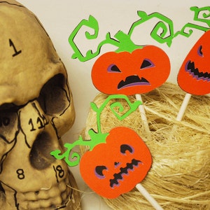 Halloween Pumpkin Cupcake Toppers Set of 12 By Your Little Cupcake