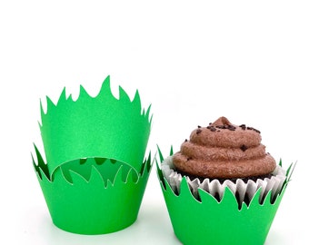 Green Grass Cupcake Wrappers In your choice of color Qty 12