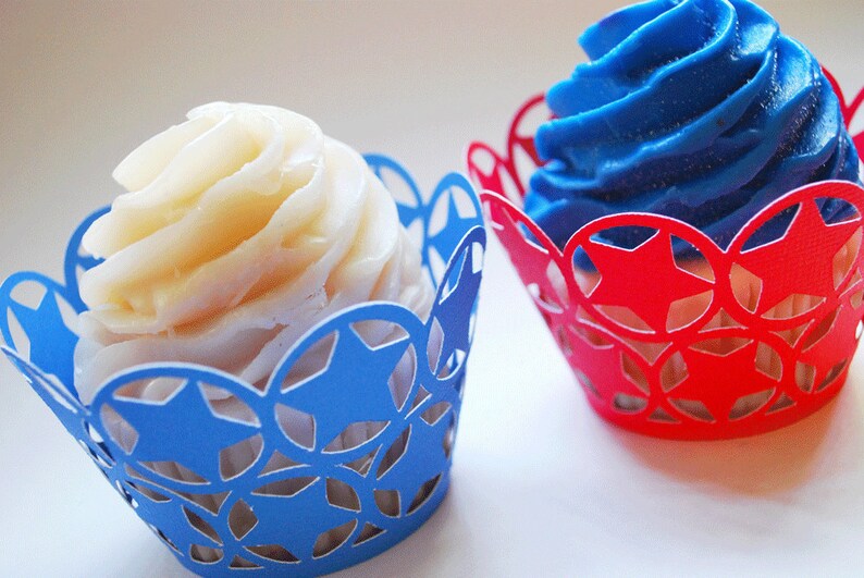 Stars Cupcake Wrappers In Your Choice of Color Qty 12 By Your Little Cupcake image 5