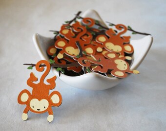 Monkey Tags In Your Choice of Color Qty 6 By Your Little Cupcake