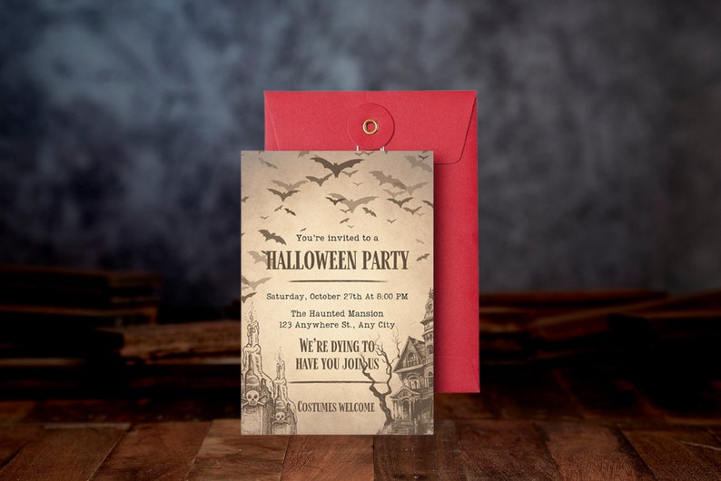 Halloween Horror Party Digital Invitation Edit and Print at Home image 5