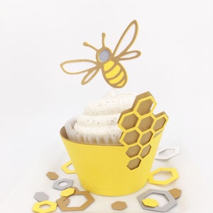 Honey Comb Cupcake Wrappers Set of 12 By Your Little Cupcake image 4