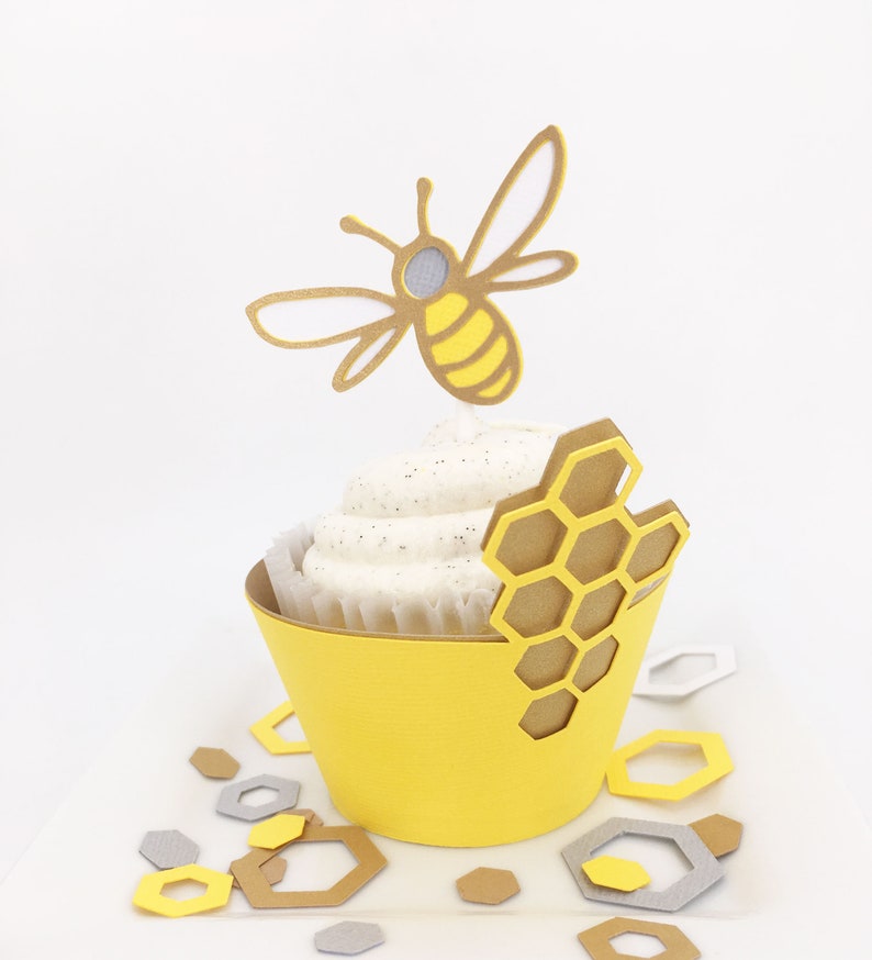 Honey Comb Cupcake Wrappers Set of 12 By Your Little Cupcake image 4