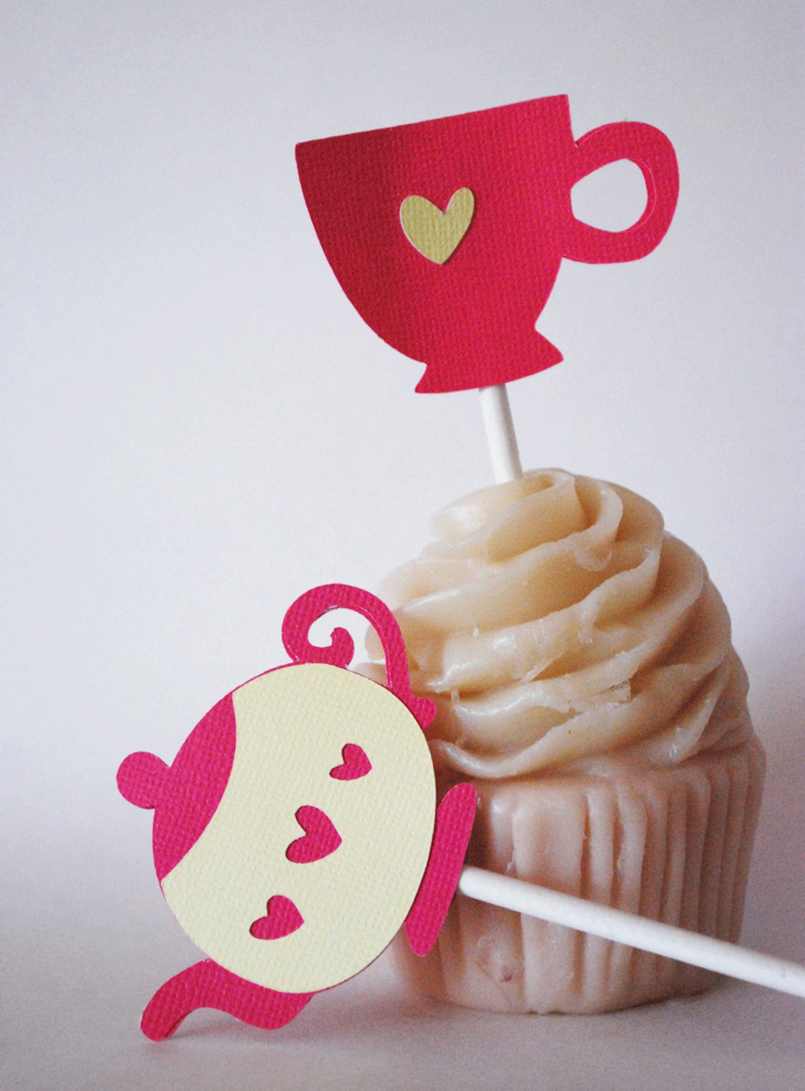 Tea Cup and Tea Pot Cupcake Toppers in Your Choice of Color Etsy