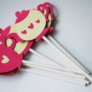 Taza de té y tetera Cupcake Toppers en su elección de color Qty 12 por su pequeño cupcake