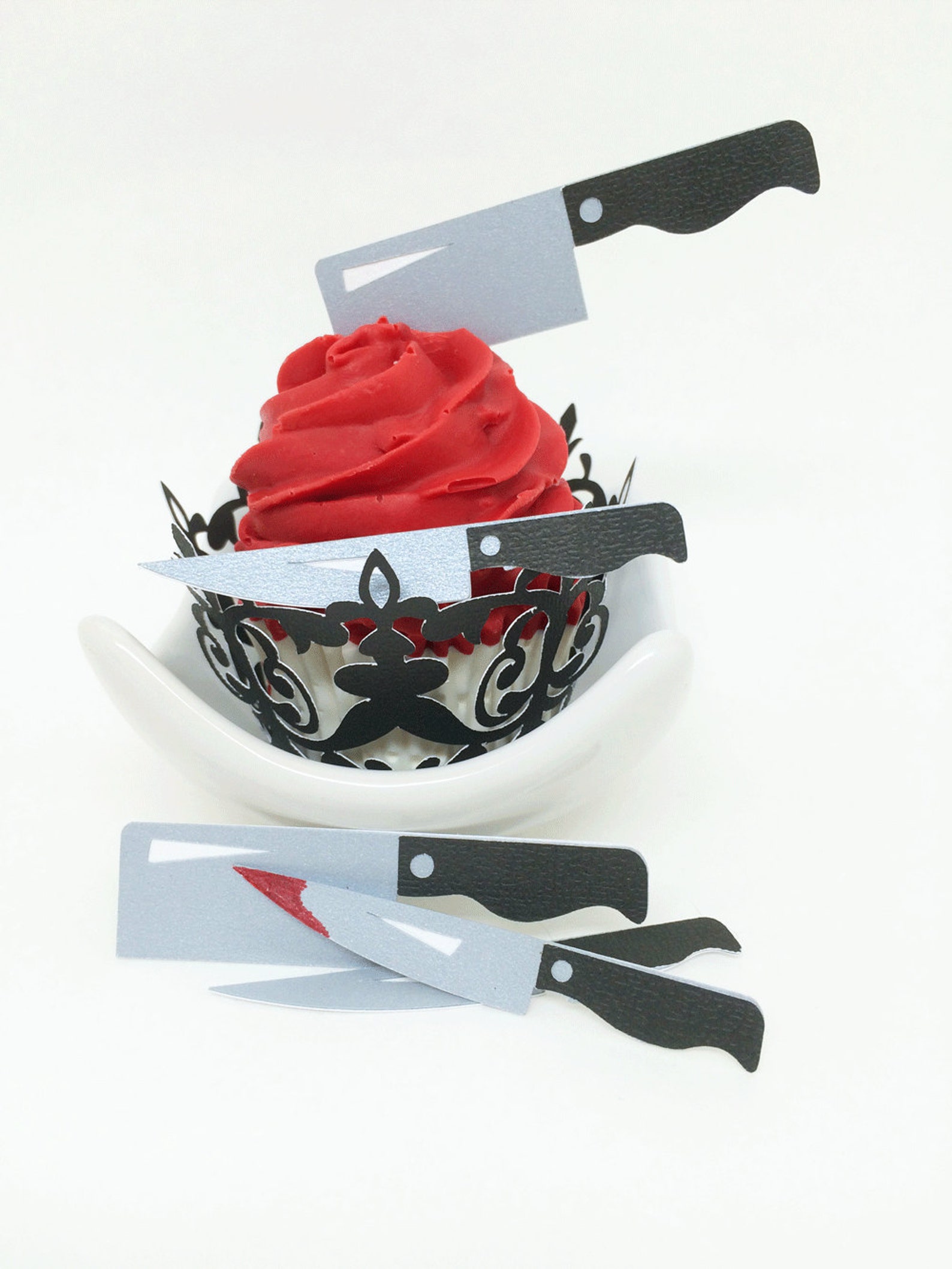 Knife and Axe Cupcake Toppers in Your Choice of Color Qty 12 Etsy