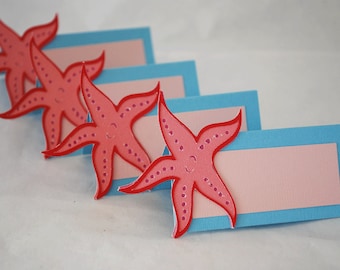 Star Fish Flower Food Tags Place Holder Set of 12 By Your Little Cupcake