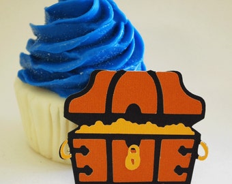 Pirate Treasure Chest gift tags In Your Choice of Color Qty 6 By Your Little Cupcake